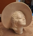 Vintage Royal Haeger Head Vase Woman With the Large Hat Art Deco 1930's
