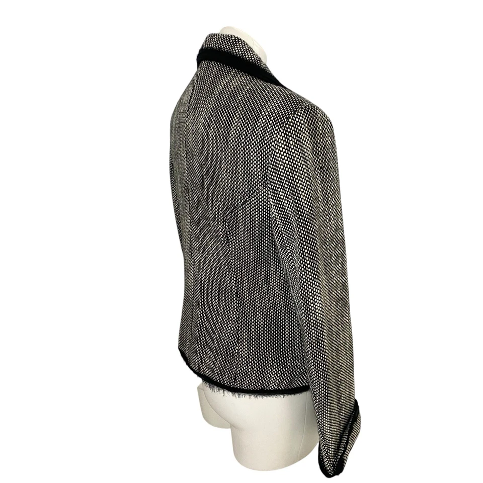 Blazer The Limited Mujer Grande Negro Tweed Chaqueta Carrera Trabajo Oficina Dinero Antiguo Foto 3 de 4