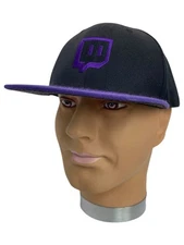 Twitch Branded Logo Snapback Hat One Size Embroider Under Bill Gaming Streaming