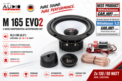 Audio System M165 EVO 2 16,5 cm (6.5'') 2-Wege Komponenten Lautsprecher System