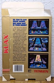Klax - Box Only - Nintendo Nes (No Game - No Manual)