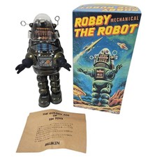 Biriken Shokai Robby the Robot Tin Wind Up Figure 30cm Vintage Collectible