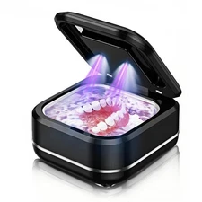 YKL 42kHz 24W Ultrasonic Retainer Cleaner Machine 180ml Dental Appliances Black