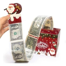 Merry Christmas Cash Box Gift Box Fun Pull Money Surprise Box for Holiday Gifts