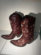 Lucchese Bookmaker Women s Gardenia Western Boot Size 10B Black Cherry
