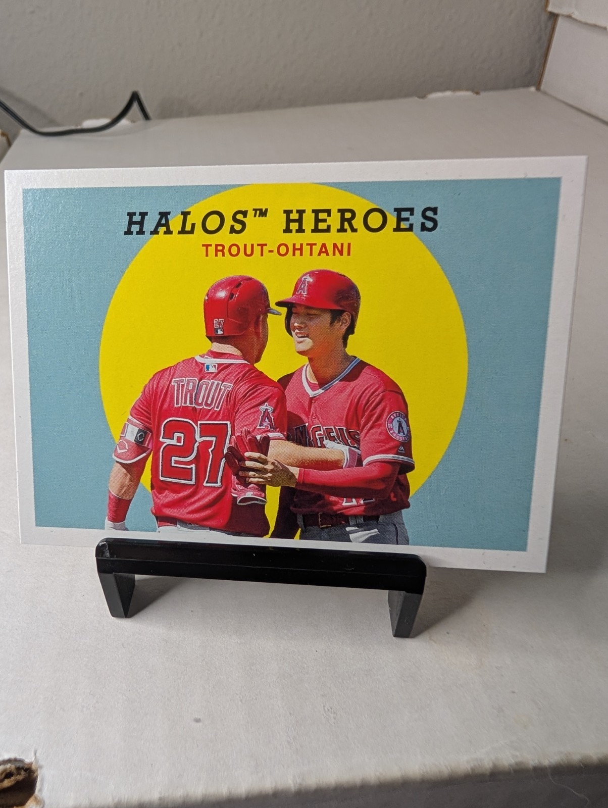 2018 Topps Archives SP- 1959 Combos Design Mike Trout, Shohei Ohtani #303 (RC)