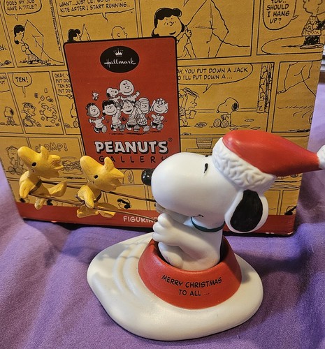 Hallmark Gallery PEANUTS Jolly Holidays Snoopy Woodstock Christmas Figurine - Picture 3 of 8