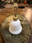 Avon Sweet Honesty Bell Milk Glass Hobnail Vintage Empty Perfume Bottle Clanger