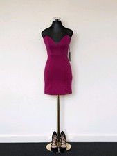 FOREVER 21 Pink Strapless Corset Mini Dress Stretch Holiday NYE Cocktail Party S