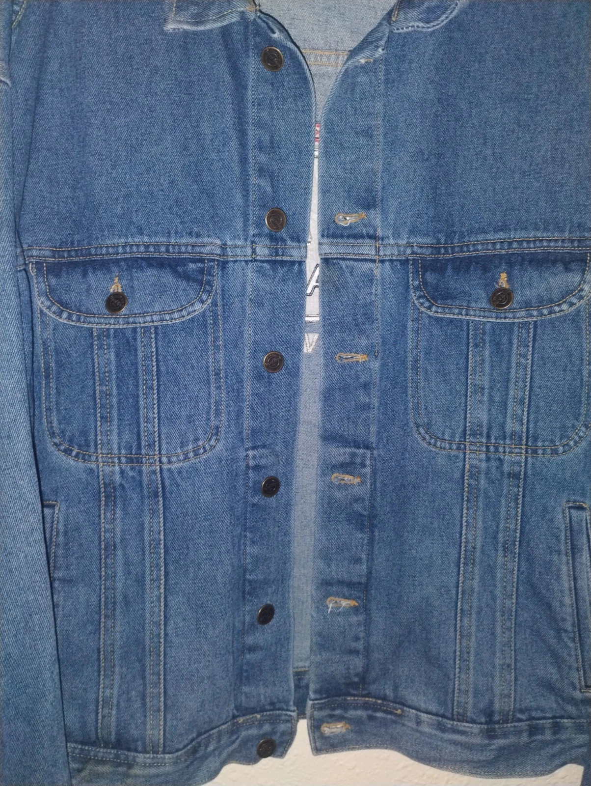 90s HARD ROCK CAFE LAS VEGAS BLUE DENIM JACKET W/ EMBROIDERY SIZE L image 6