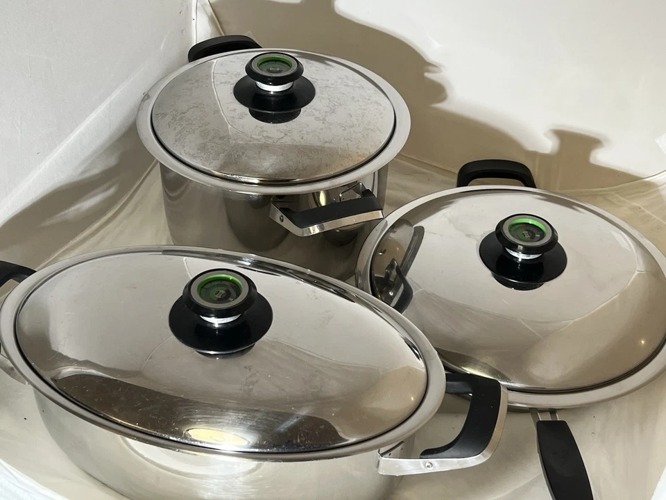 AMC Kochtopf Set 13 tlg. Pfannen, Bräter, Kochtöpfe mit Deckel. Edelstahl - Bild 2 von 2