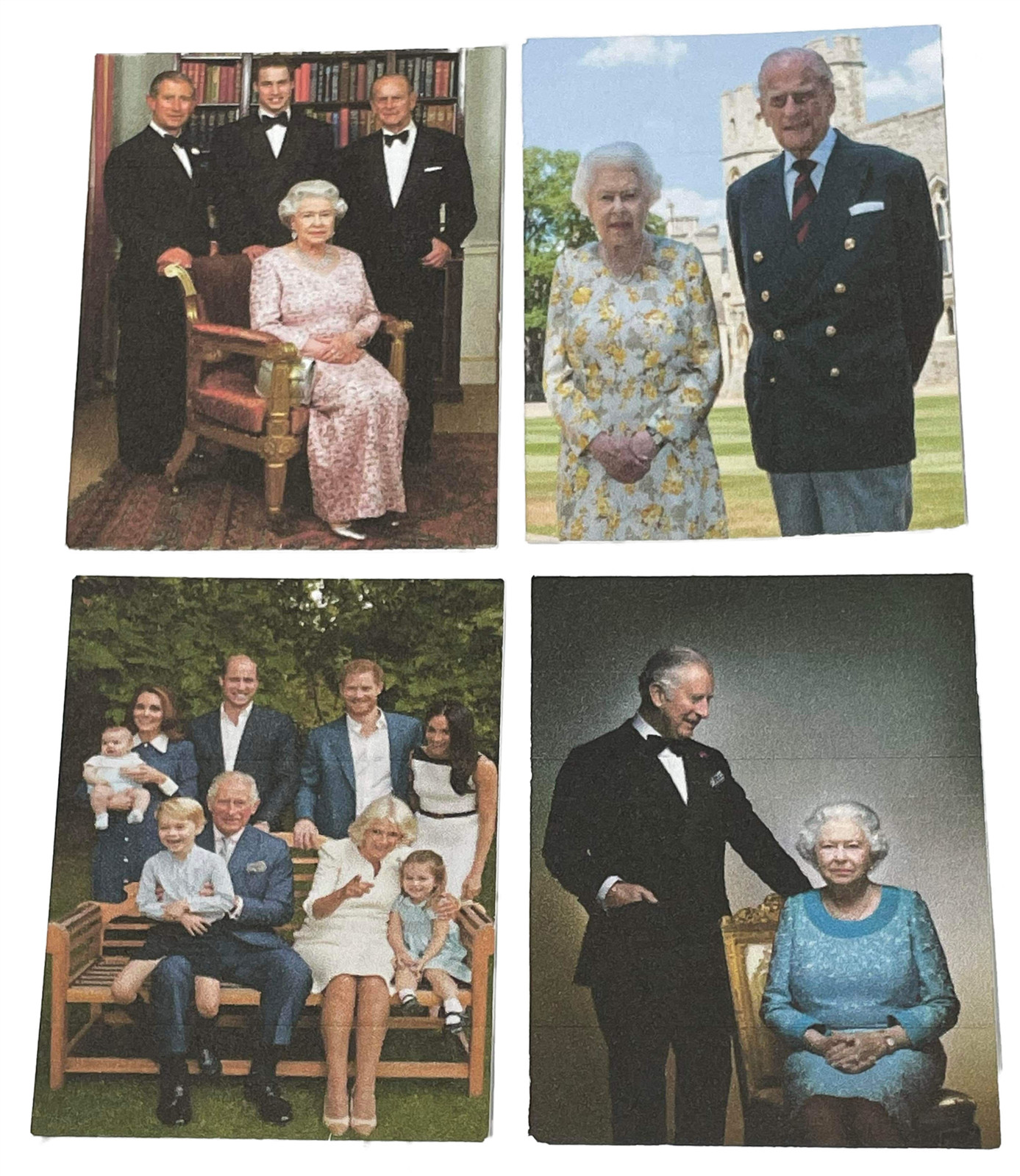 Dolls House 4 Queen Elizabeth II Family Portrait Picture Posters 1:12 Accessory