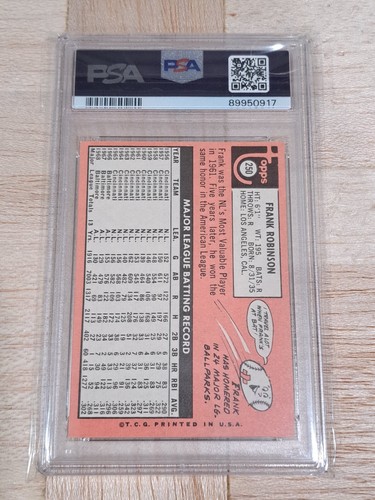 1969 Topps #250 Frank Robinson Orioles PSA 7.5 NM+ Low Pop - Picture 2 of 2