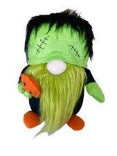 10"H Plush Frankenstein Halloween Decor Gnome LED Color Light-up 4-Hr Timer