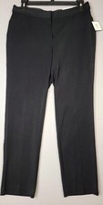 Women's Stretch Pants Sz 12 Pet Rafaella Black Straight Leg Curvy Fit New 60