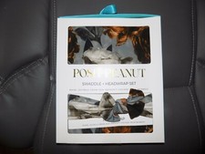 POSH PEANUT PAIGE PEONY SWADDLE AND HEADWRAP SET NEW