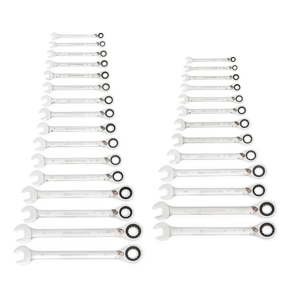 Gearwrench 29Pce Metric & AF Offset Reversible Ratchet Spanner Combo Set 9602NBW - image 4 of 4