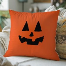 2pc 18in 18in Halloween Fall Pillow Cushion Covers Cute Pumpkin Face Soft Poly