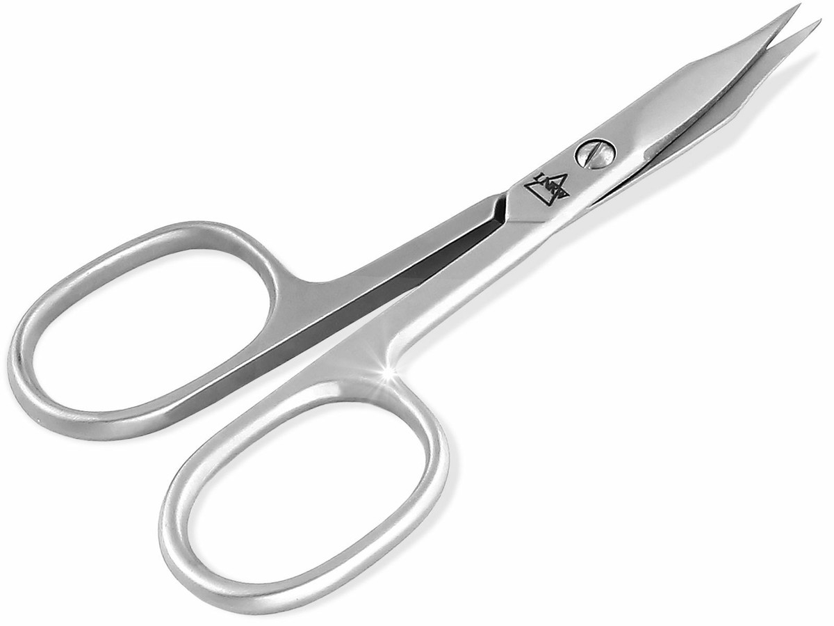 Nagelhautschere Aus Edelstahl – 9,5 Cm, Gebogene Schnittfläche, Mit Etui, Für Maniküre & Pediküre