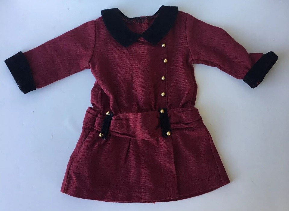American Girl Doll Rebecca Classic MEET Outfit Red & Black Velvet Trim