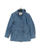 Mantaray Women's Coat Uk 12 Blue Cotton With Polyester Windbreaker