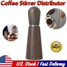 Coffee Tamper Distributor Stainless Steel with Powder Distributor Dark Rosewood