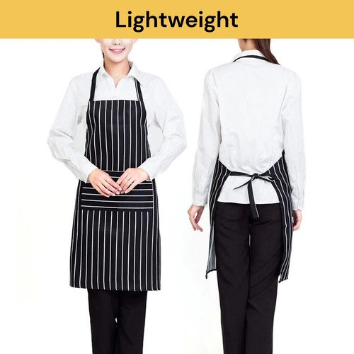 Apron Hanging Neck Cooking Kitchen Apron Bib Baking Bar BBQ Chefs w/ 2 Pockets - Picture 11 of 14