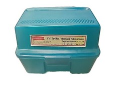 RUBBERMAID TEAL PLASTIC 4" x 6" INDEX CARD FILE BOX USA NEW! See Pictures!