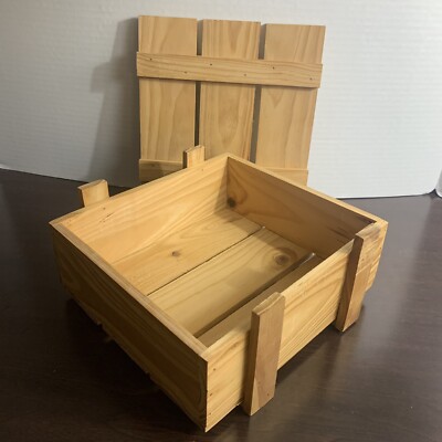 Vintage Handmade Pine Wooden Small Farmers Box Egg Crate