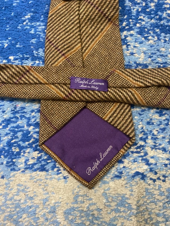 Corbata Ralph Lauren Etiqueta Púrpura Marrón Camel Borgoña Marfil Negro Cachemira Foto 4 de 4