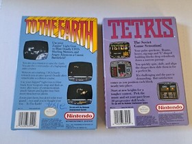 Lote de juegos To the Earth & Tetris - Nes - Juegos con caja manual (sin probar)