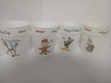 VINTAGE 1989 Ziploc Looney Tunes Bugs Bunny Birthday Cup Set of 4