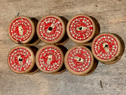 Antique Barbour's Sewing Machine Thread Spools and Original Box (Set of 7) - Picture 5 of 10
