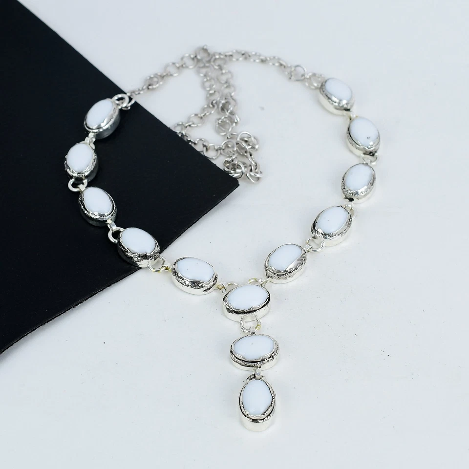 Bianco Corallo Electrofromed Collana 925 Argento Gioielli Per Anniversario - Immagine 2 di 4