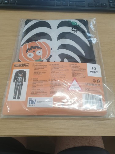 Kids Halloween SKELETON Costume - 1 Piece Set 1-2 Years JUST £6.49 FREE POST - Picture 8 of 12
