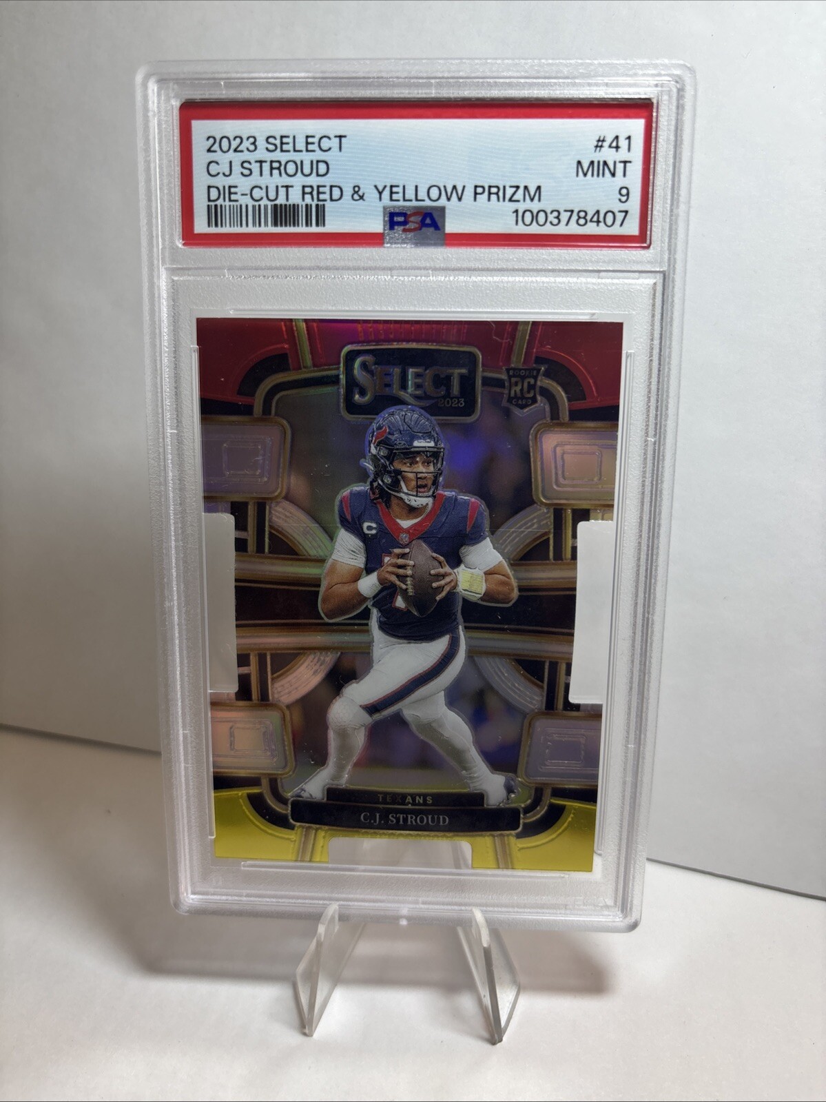 2023 Select CJ Stroud Concourse Red & Yellow Prizm Die-Cut RC PSA 9 #41 🔥🔥