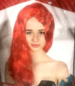 Women S Red Long Curly Hair W Fringe Mermaid Wig Party Costume Wig