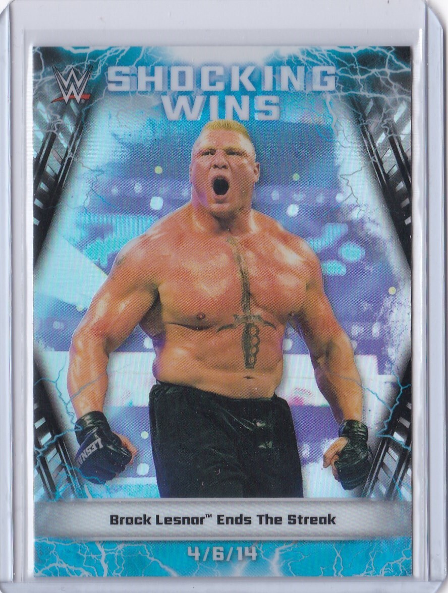 2020 Topps Chrome Shocking Wins Brock Lesnar #SW-19 Wrestle Mania 4/6/2014