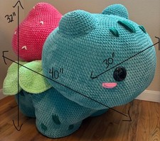 Handmade Pok mon Bulbasaur Crochet Plush Jumbo Stuffed Animal