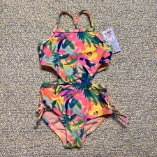 CAT JACK GIRLS TROPICAL PRINT SWIMSUIT SIZE 3T