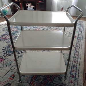 Vintage COSCO 3 Tier Utility Cart Kitchen Cart Off White
