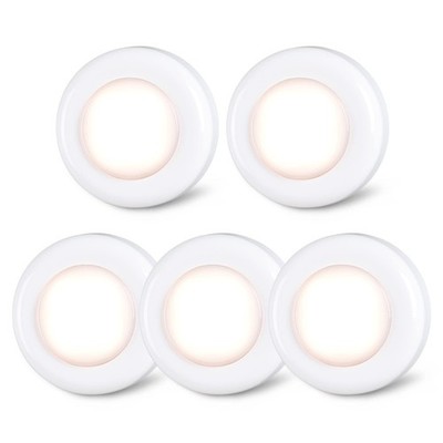 STAR-SPANGLED Push Tap Light, 2.8  Mini Night 2.8 inch, 5 Pack, Warm White 