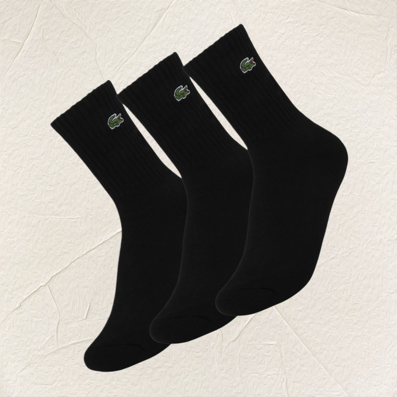 Lacoste Sports Cushion Crew Socks 3pcs RA903B-55N 031 Unisex Casual Socks Black 7590₽