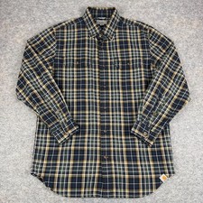 Carhartt Button Down Shirt Long Sleeve Plaid Relaxed Fit Cotton Mens Medium M