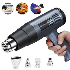 2500W Heat Gun Hot Air Gun Adjustable Temperature LCD Display 4 Nozzles Tool