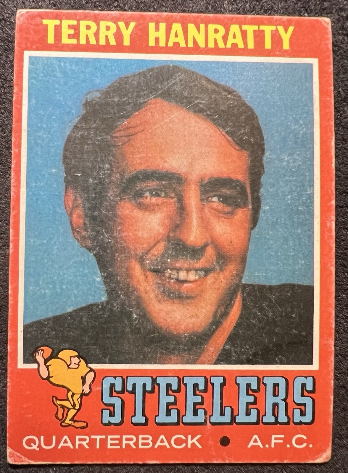 1971 TOPPS TERRY HANRATTY (STEELERS) RC #30 GOOD