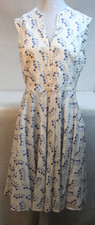 Tory Burch Talley Pippa Middleton Fit & Flare Day Dress 8 Blue Cherry Print sz 8
