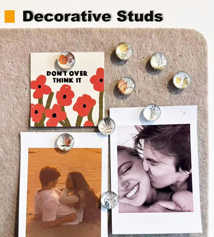 24 Glass Decorative Push Pins, Cute Bulletin Board Pins, Cute Thumbtacks for Cor - Image 2 of 4