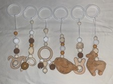 Wooden Hanging Infant Mobile Nursery Parts- Six Pieces