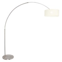 Stehleuchte Standlampe Wohnzimmerleuchte Bogenleuchte Weiß Leinen H 200Cm